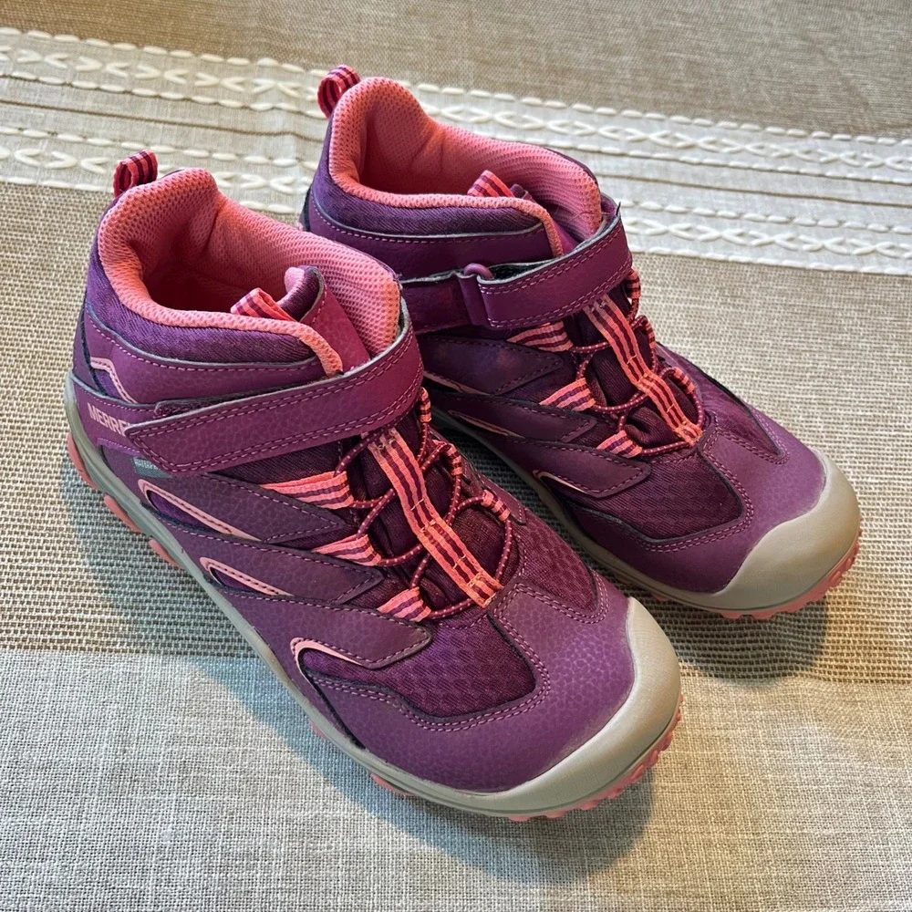Merrell Kids Waterproof Hiking Boots Purple Pink MK159720 Size 4.5M